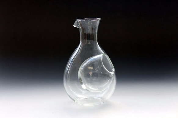 耐熱ガラスの酒器セット 6 （ポケットカラフェ・お猪口2点） 2枚目の画像