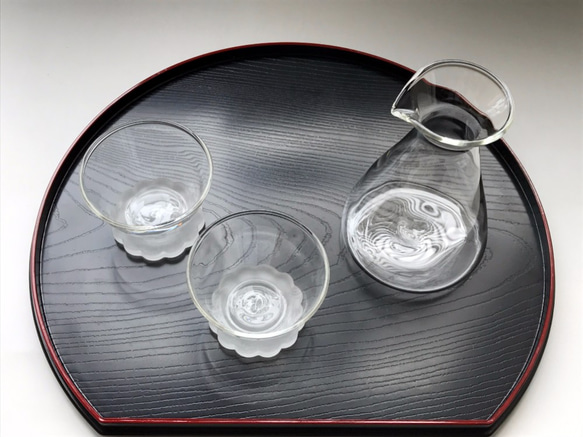 耐熱ガラスの酒器セット 12 （徳利・お猪口2点） 5枚目の画像