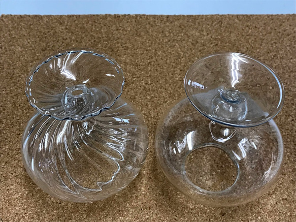 耐熱ガラスのフラワーベース 1（2点セット） 5枚目の画像