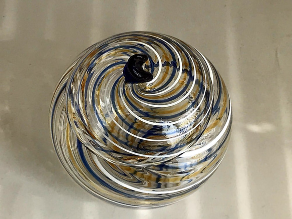 耐熱ガラスのシュガーポット カラースパイラルシリーズ 29 3枚目の画像