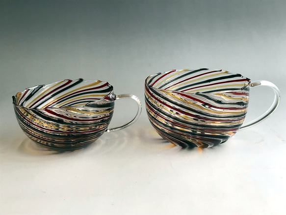 耐熱ガラスのスープカップ カラースパイラルシリーズ 24 5枚目の画像