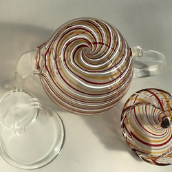 耐熱ガラスのティーポット(650ml) カラースパイラルシリーズ 8 8枚目の画像