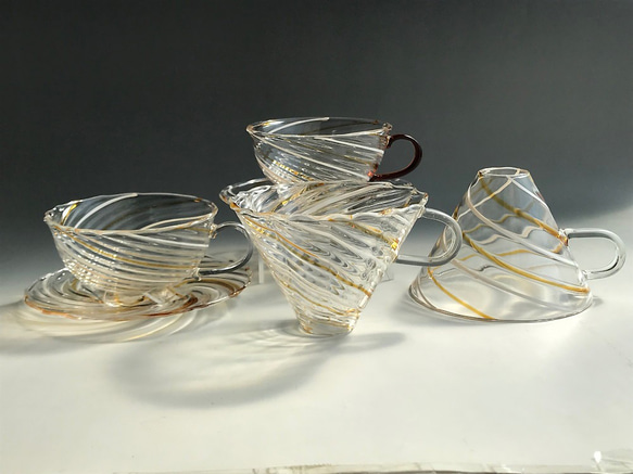 耐熱ガラスのドリッパーセット カラースパイラルシリーズ 39 1枚目の画像