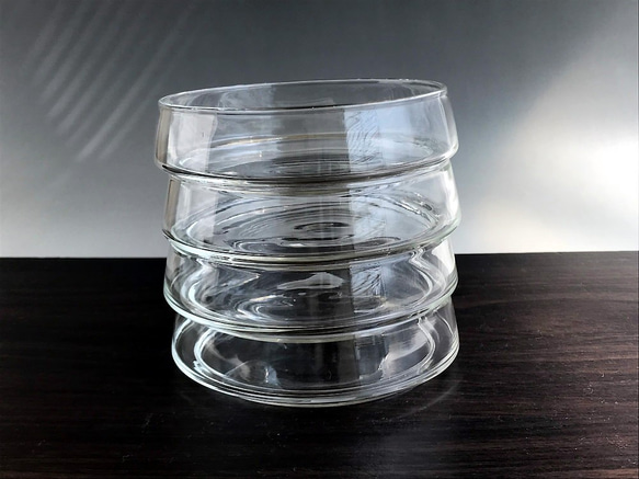 耐熱ガラスのスタック・プレート 4 （4点セット） 3枚目の画像