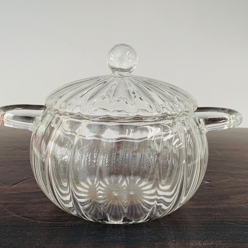 ヴィンテージ ガラス製 トレイ 器 ボウル 耐熱ガラスの持ち手ボウル（蓋付） 3 お椀・ボウル・鉢 Norika Japan