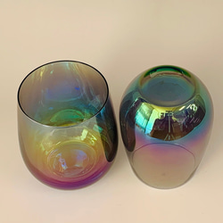 手作りガラスのラスターグラス 8（2点セット） 4枚目の画像