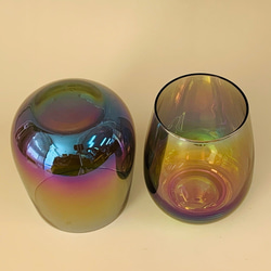 手作りガラスのラスターグラス 8（2点セット） 5枚目の画像
