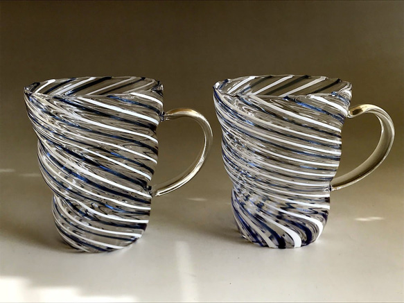 【Creema限定 福袋】耐熱ガラスのマグカップ4点セット（カラースパイラルシリーズ） 4枚目の画像