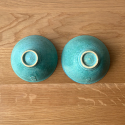 《送料無料 》青銅釉 ボタン付き ペア茶碗（２個セット） 6枚目の画像