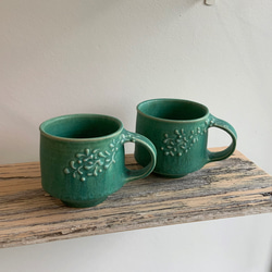 《送料無料 》青銅釉 ペアマグカップ（２個セット） 2枚目の画像
