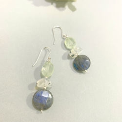 Ops Silver earrings-限量/拉長石/月光石/橄欖石/療癒/純銀/耳環 第1張的照片