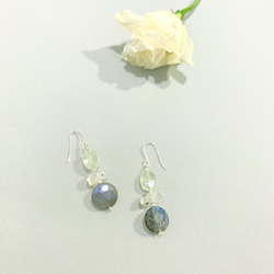 Ops Silver earrings-限量/拉長石/月光石/橄欖石/療癒/純銀/耳環 第2張的照片