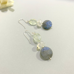 Ops Silver earrings-限量/拉長石/月光石/橄欖石/療癒/純銀/耳環 第4張的照片