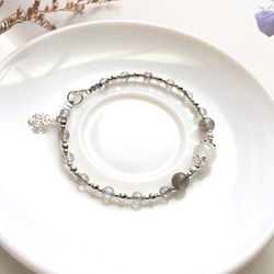 Ops Moonstone Labradorite Silver bracelet -藍光/月光石/拉長石/silver 第2張的照片