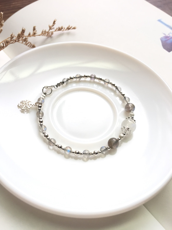 Ops Moonstone Labradorite Silver bracelet -藍光/月光石/拉長石/silver 第2張的照片