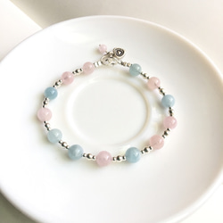 Ops Morganite Gemstone Silver bracelet-摩根石/925silver/粉嫩/天然石/ 第3張的照片