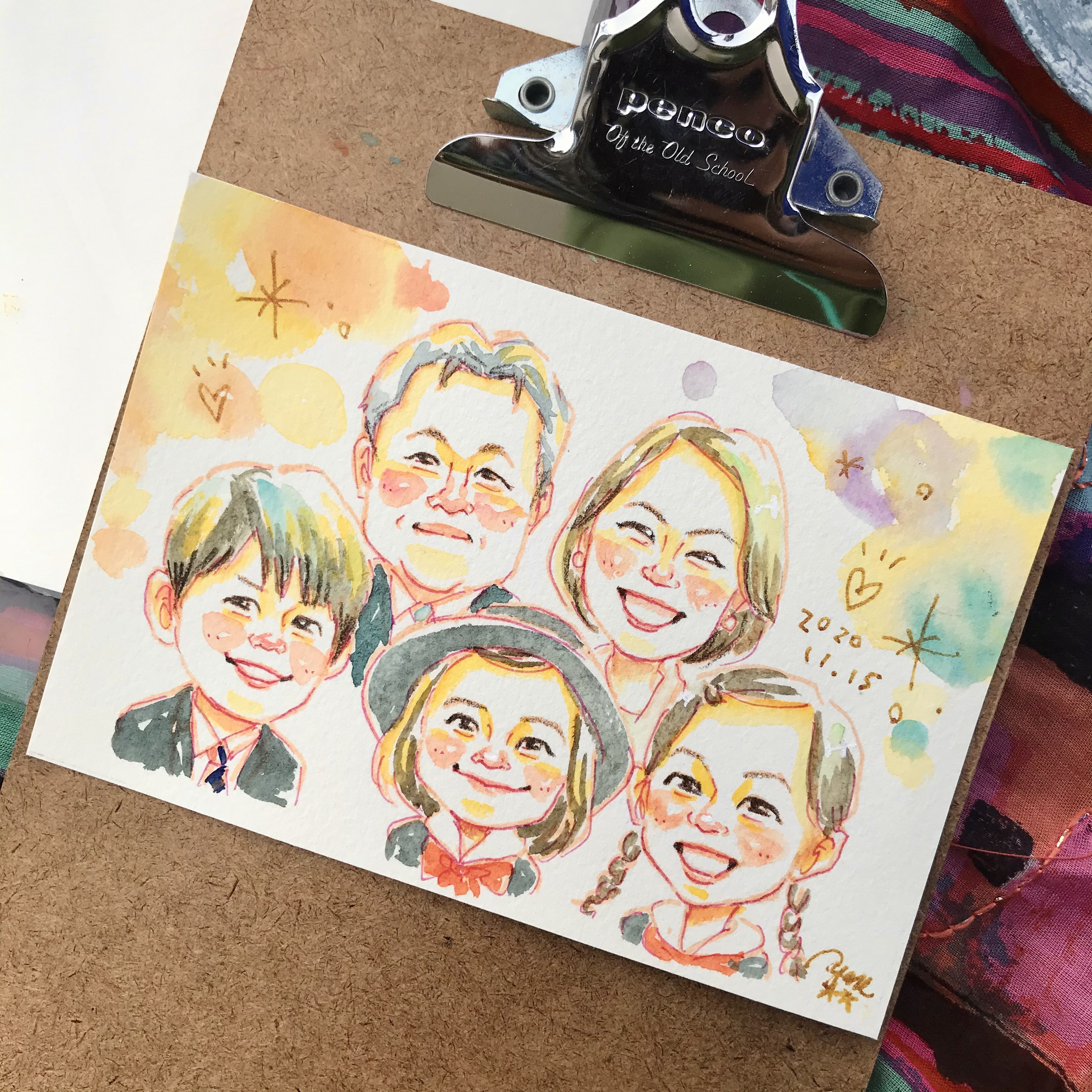 2名さま　ポストカードサイズ【似顔絵オーダー】キーホルダー 2名さま　ポストカードサイズ【似顔絵オーダー】キーホルダー