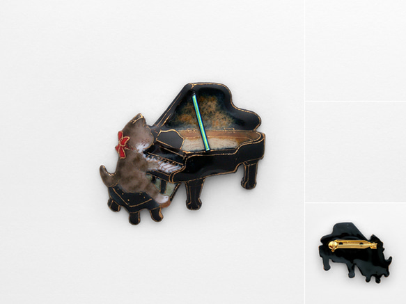 猫足ピアノのブローチ 284 2枚目の画像