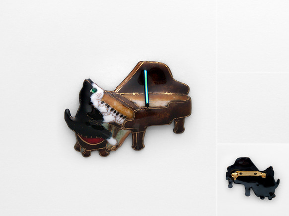 猫足ピアノのブローチ 285 2枚目の画像
