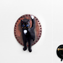 フヴェールの黒猫ブローチ 312 2枚目の画像