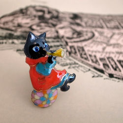 フルージュの黒猫ブローチ 332 1枚目の画像