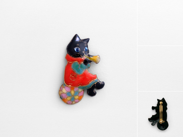 フルージュの黒猫ブローチ 332 2枚目の画像