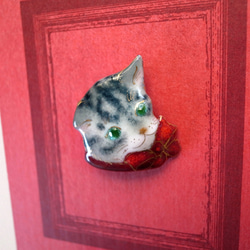 猫の肖像画のブローチ 007 1枚目の画像