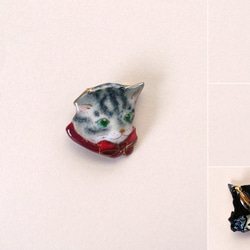 猫の肖像画のブローチ 007 2枚目の画像