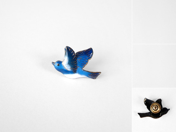 青い鳥のピンブローチ 064 2枚目の画像
