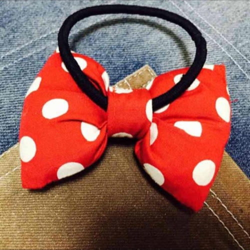 ミニーヘアゴム 赤ドット ミニーヘアゴム 赤ドット ディズニー リボン ミニー ヘアゴム レッド