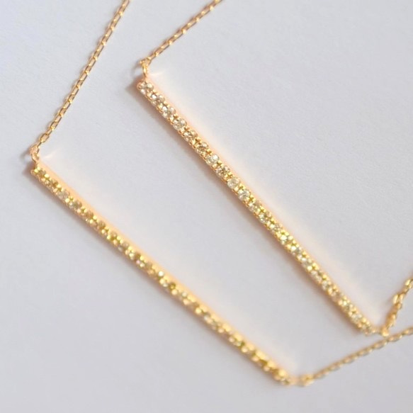 Sparkling 　Diamond　bar Necklace (BR) 2枚目の画像