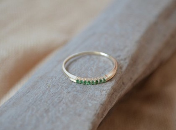 SALE価格 Sparkling Stone Ring－グリーンガーネット 2枚目の画像