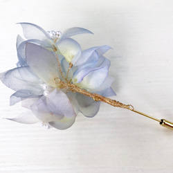 アジサイ手作り絹の花のブローチ/ヘアアクセサリーデュアルユース「盛を費やしています。まあ飾ら「幸せは来ています 2枚目の画像
