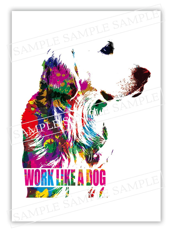 【A3ポスター】WORK LIKE A DOG 犬 2枚目の画像