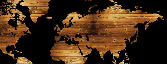 【A3アートポスター】木目の世界地図　 "おしゃれインテリア雑貨" 2枚目の画像