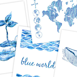 青の世界 -BlueWorld-　A4ポスター4枚セット　"おしゃれ北欧インテリア雑貨" 2枚目の画像