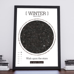 星座表ポスター/星に願いを「冬」 1枚目の画像
