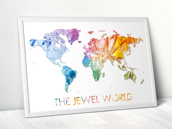 宝石世界地図 JEWEL WORLD 【A3アートポスター】