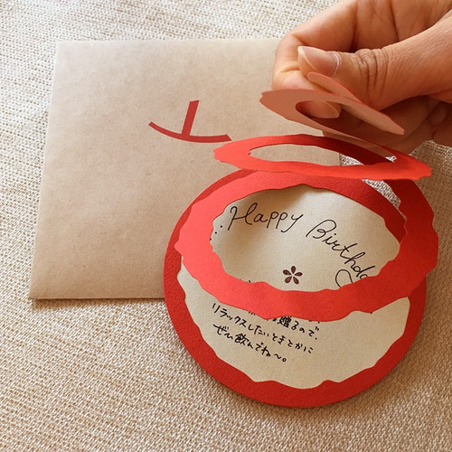 くるくる剥ける 剥きりんごのカード メッセージカード minico 通販 