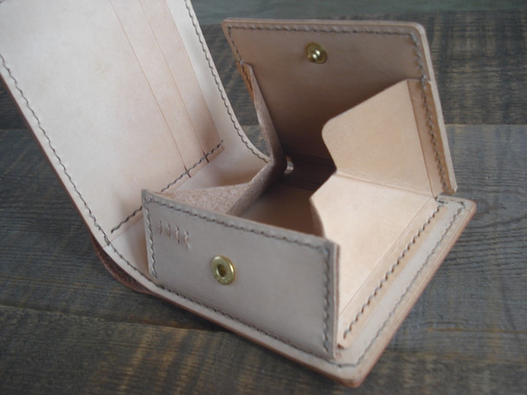 二つ折り財布 box-a オレンジブラウン 2枚目の画像
