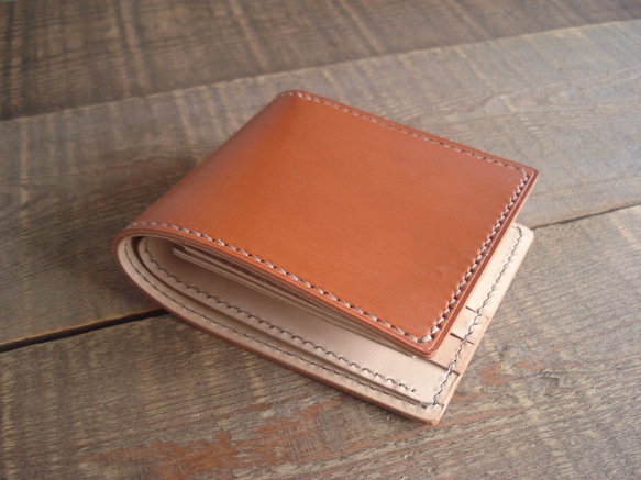 二つ折り財布 box-a オレンジブラウン 4枚目の画像