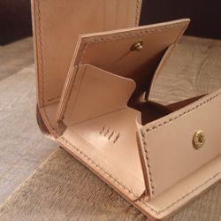 二つ折り財布 box-b 青ワックス 2枚目の画像