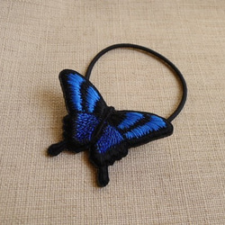 青と藍色のアゲハ蝶ヘアゴム 10枚目の画像