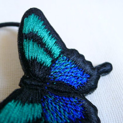 青緑のアゲハ蝶ヘアゴム 10枚目の画像