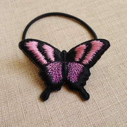 ピンクとパープルピンクのアゲハ蝶ヘアゴム 8枚目の画像