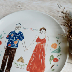 人像插畫客製盤 婚禮禮物 情侶 結婚送禮 似顏繪 陶瓷 第1張的照片