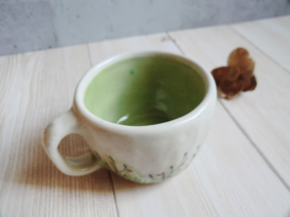 小さな緑のブッシュコーヒーカップE8 4枚目の画像
