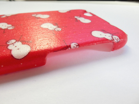 【冬限定】雪だるま♡赤 iPhoneケース　スマホケース 2枚目の画像