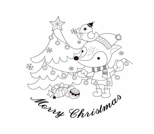 【客製化禮物】狐狸和好朋友的耶誕樹┇音樂盒 Memo夾 第2張的照片