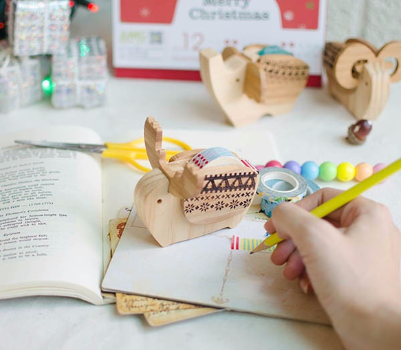 【客製化禮物】生活小物 紙膠台┇耶誕麋鹿 第5張的照片